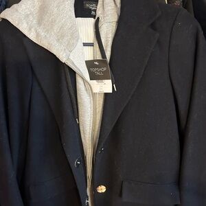 Topshop Tall Black and Gray Layered Jacket